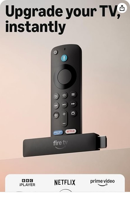 Amazon Fire TV Stick HD (newest gen), free & live TV, Alexa Voice Remote, powered by the TV, effortless setup, find TV programmes faster with Alexa+