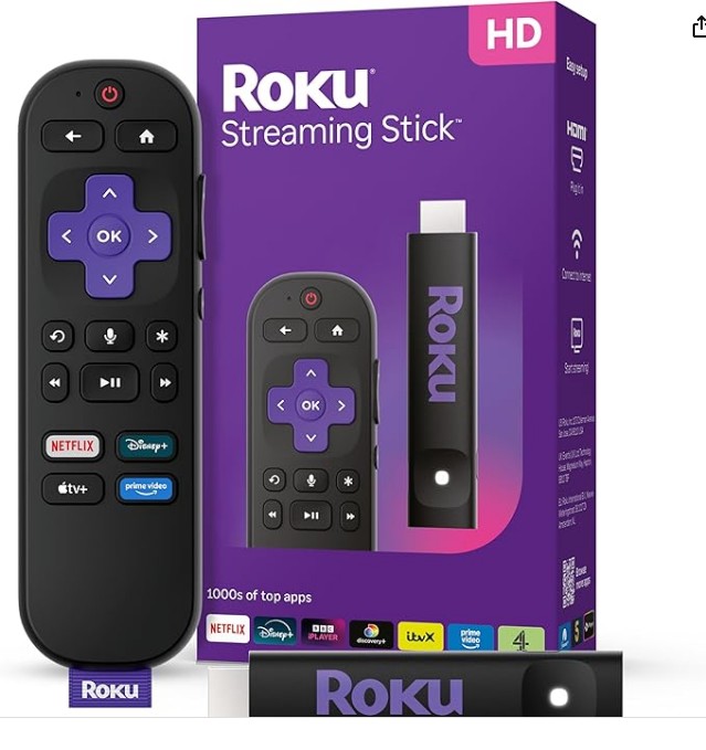 Roku® Streaming Stick™ 2025 – HD Roku Streaming Device for TV with Voice Remote – Free and Live TV
